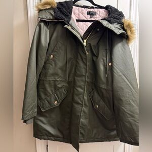 Jcrew olive parka NWT
